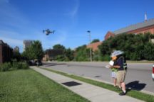 St Louis Drone Videographer taping a project
