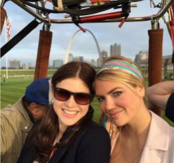 Alexandra Daddario and Kate Upton. St Louis drone video filming with tethered balloon and the Arch